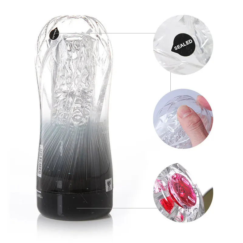 Jelly Pocket Pussy Mens Masturbation Cup - Vacuum Male Masturbator Penis Blowjob Sex Toy