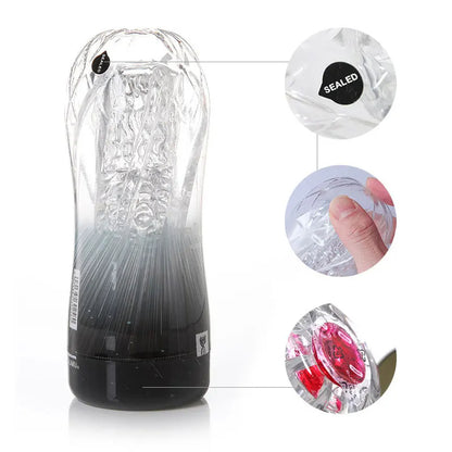 Jelly Pocket Pussy Mens Masturbation Cup - Vacuum Male Masturbator Penis Blowjob Sex Toy