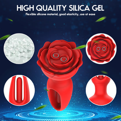 Fernbedienungs-Buttplug – kitzelndes G-Punkt-Prostata-Massagegerät, Rosen-Sexspielzeug