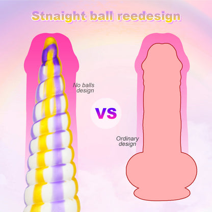 Pyramid Anal Dildo Butt Plug - Exotic Color-Mixing Silicone Vaginal Prostate Massager