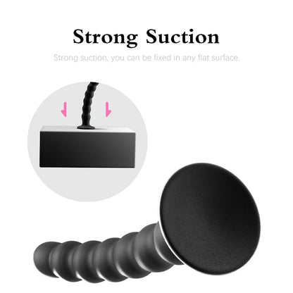 Plug anal en silicone - 7 perles de traction gode anal masseur de prostate point G