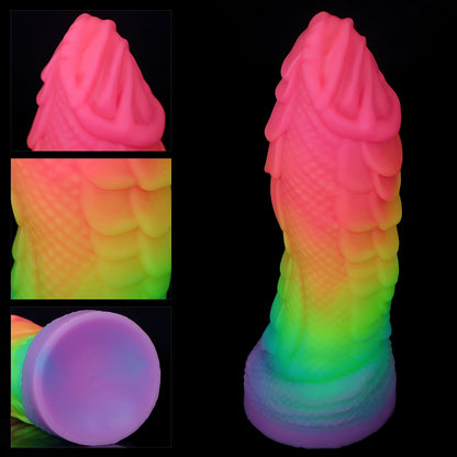 Luminous Dragon Monster Dildo Butt Plug - Colorful Realistic Anal Dildos Silicone Sex Toy