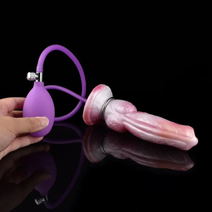 Inflatable Dog Dildo Butt Plug - Exotic Silicone Anal Dildo Expander Vaginal Prostate Toys