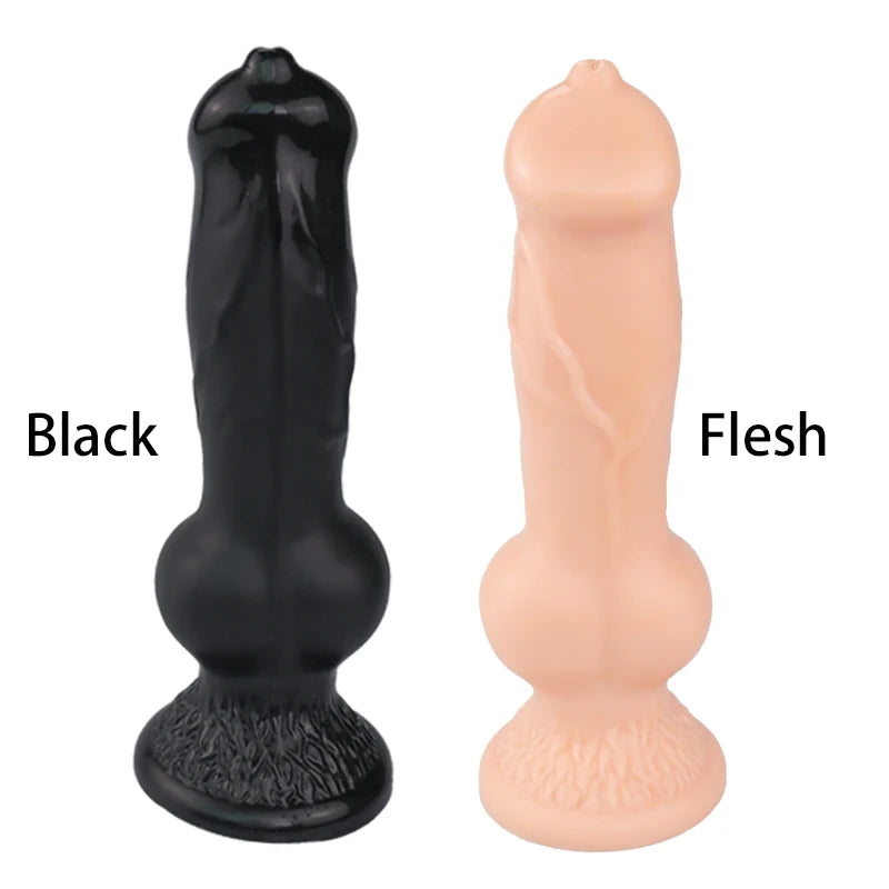 Monster Dog Dildo Butt Plug - Suction Cup Realistic Animal Dildos Female Sex Toys