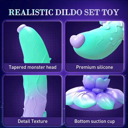 Fantasy Rose Suction Cup Dildos Anal Plug - Colorful Exotic Dildos Female Sex Toys
