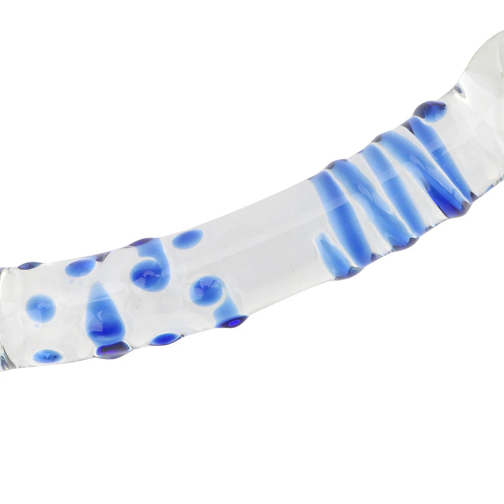 Double Glass Dildo - Colorful Crystal Anal Dildo Butt Plug Prostate Massager