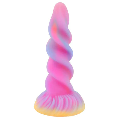 Sprial Fantasy Dildo Anal Plug - Luminous Silicone Dildos G Spot Prostate Massager