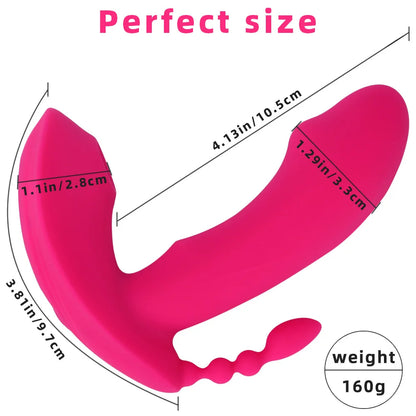 Realistischer vibrierender Dildo mit Klitoris-Saugfunktion, Analkugeln, Vibrator für Frauen – 3-in-1-Sexspielzeug für Frauen mit Fernbedienung
