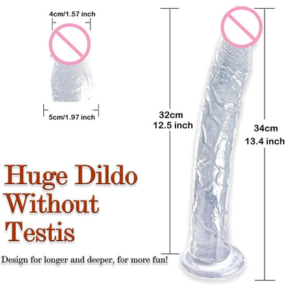 13 Zoll langer realistischer Dildo-Buttplug - Strapon-Dildos mit Saugnapf, Sexspielzeug