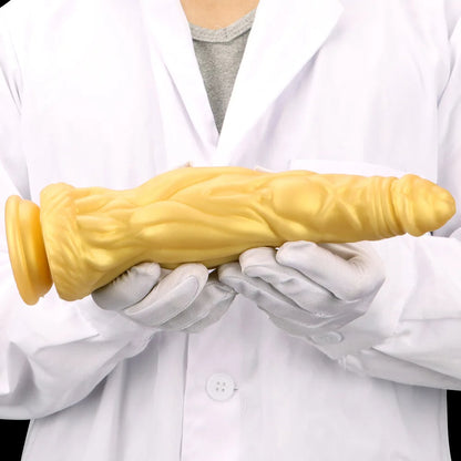 Goldener Monsterdildo-Buttplug – Exotischer geknoteter Analdildo, Vaginal-Prostata-Sexspielzeug