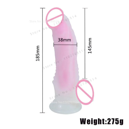 Jelly Luminous Anal Dildos Butt Plug - Realistic Dildo Silicone Vaginal Prostate Massager