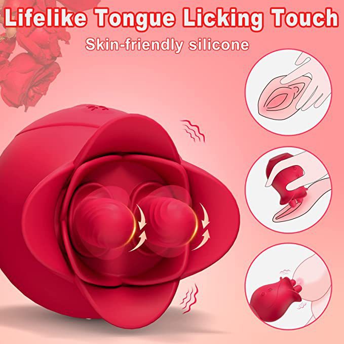 Pinces à clitoris Rose pour femmes, vibrateur à double langue, serrage du mamelon, jouets sexuels féminins