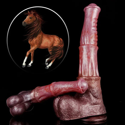 Big Testicle Horse Dildo Butt Plug - Silicone Suction Cup Lifelike Monsterdildo Sex Toys for Women