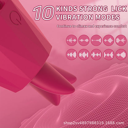 Zunge leckender Klitorisvibrator – Diamant-Nippelklemmen-Stimulator, weibliches Sexspielzeug