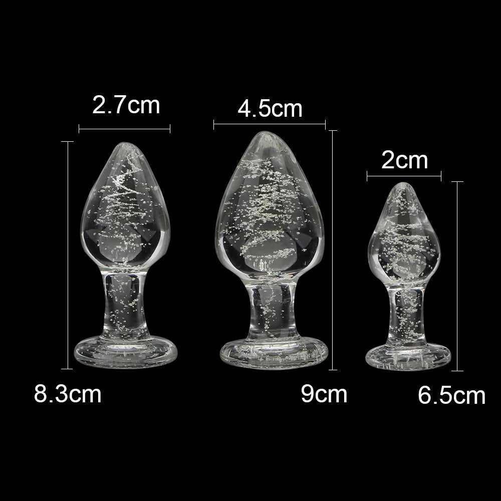 Leuchtender Analplug aus Glas – erotischer Schmuck, Analperlen, Buttplug