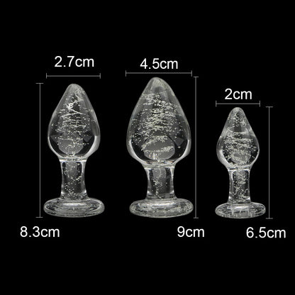 Leuchtender Analplug aus Glas – erotischer Schmuck, Analperlen, Buttplug