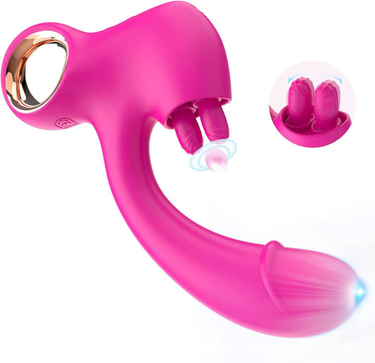 Pinces à clitoris de lapin, gode Anal, vibrateur de point G, stimulateur clitoridien Anal à Double extrémité, jouet sexuel féminin
