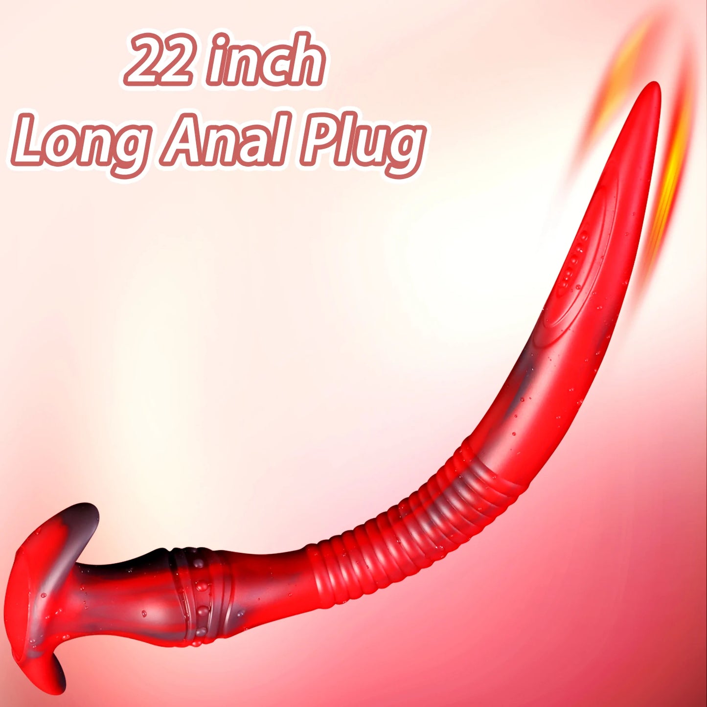 Plug anal à longue queue de 22 pouces - Gode anal en silicone pour hommes et femmes, jouets sexuels