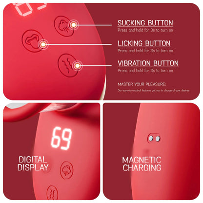 Vacuum Clit Vibrator - Nipple Clitoral Sucking Licking Sex Toy for Women
