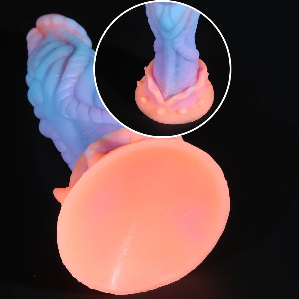 Leuchtender Drachendildo-Buttplug – riesige Monsterdildos, bunt leuchtendes Analsexspielzeug