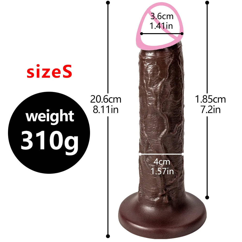 Realistischer schwarzer Dildo, Sexspielzeug für Frauen – großer Analdildo aus Silikon, G-Punkt-Prostata-Massagegerät