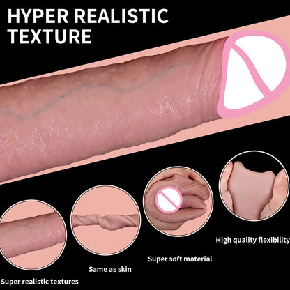 Penishülle aus Silikon zur Penisvergrößerung – riesiger realistischer Dildo, Kondom, Penisring, verzögerte Ejakulation, Sexspielzeug für Männer