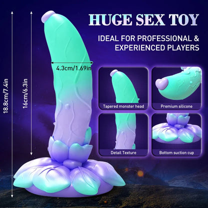Vibrating Dildo Butt Plug - Remote Control Big Rose Suction Cup Dildos Female Sex Toy