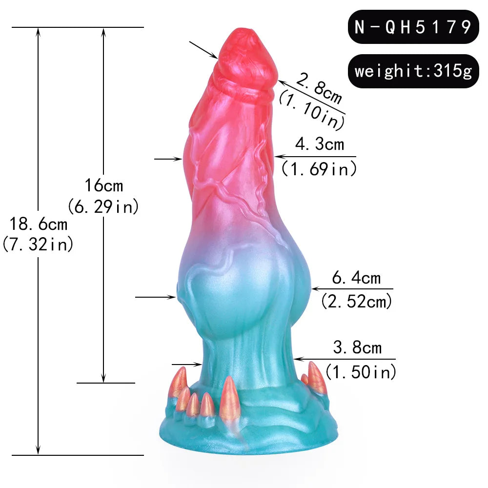 Realistischer Dildo-Buttplug – großer geknoteter Monsterdildo, Vagina-Klitoris-Stimulator, Anal-Sexspielzeug