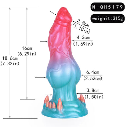 Realistischer Dildo-Buttplug – großer geknoteter Monsterdildo, Vagina-Klitoris-Stimulator, Anal-Sexspielzeug
