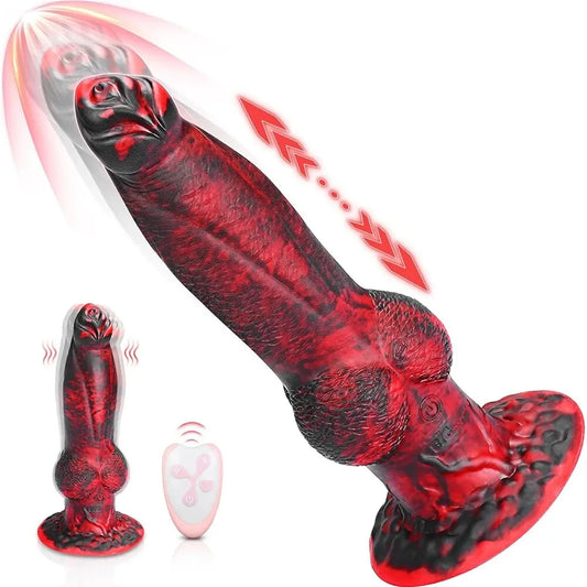Thrusting Monster Anal Dildo Butt Plug - Remote Control Big Animal Dildo Prostate Massager