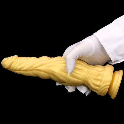 Goldener Monsterdildo-Buttplug – Exotischer geknoteter Analdildo, Vaginal-Prostata-Sexspielzeug