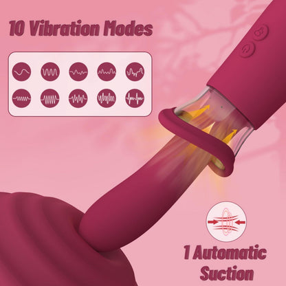 Big Tongue G Spot Vibrator - Mouth Suction Cup Clit Stimulator Female Sex Toys