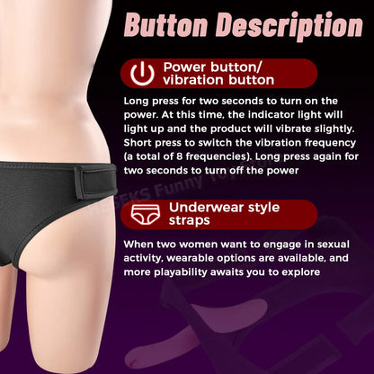 Vibrierender Strapon-Dildo für Lesben – doppelseitiger rosa Analdildo, G-Punkt-Vibrator, Klitorisstimulator