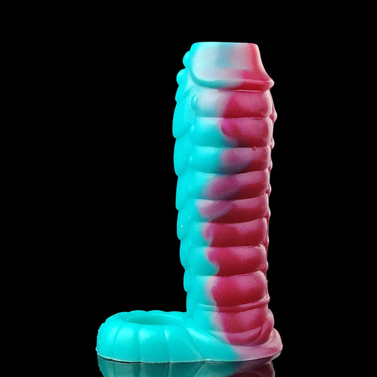 Monsterdildo Penis Sleeve - Silicone Enlarger Cock Ring Delay Ejaculation Male Sex Toys