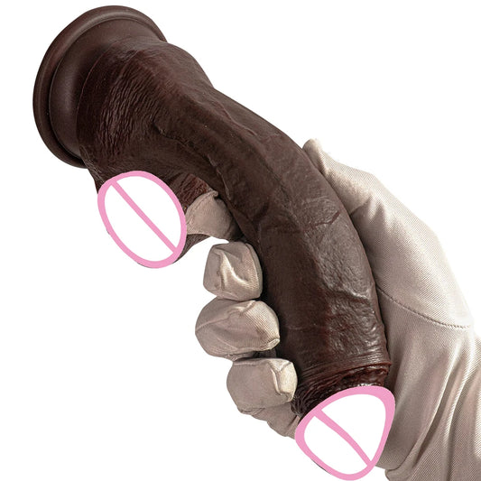 Realistischer schwarzer Dildo, Sexspielzeug für Frauen – großer Analdildo aus Silikon, G-Punkt-Prostata-Massagegerät