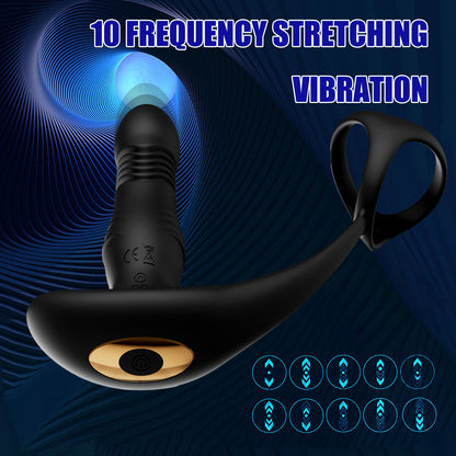 APP Control Thrusting Dildo Anal Vibrator - Remote Control Cock Ring Male Sex Toy
