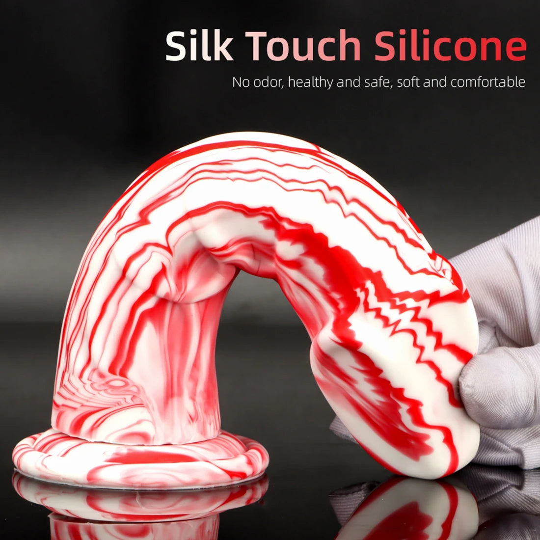 Gode ​​anal réaliste en silicone - Godes souples colorés Plug anal avec grand jeu de ventouse