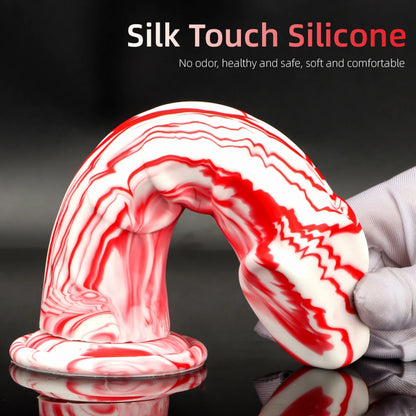 Gode ​​anal réaliste en silicone - Godes souples colorés Plug anal avec grand jeu de ventouse