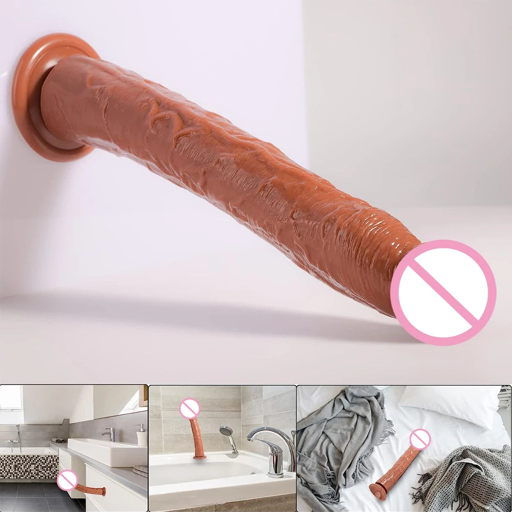 13 Zoll langer realistischer Dildo-Buttplug - Strapon-Dildos mit Saugnapf, Sexspielzeug