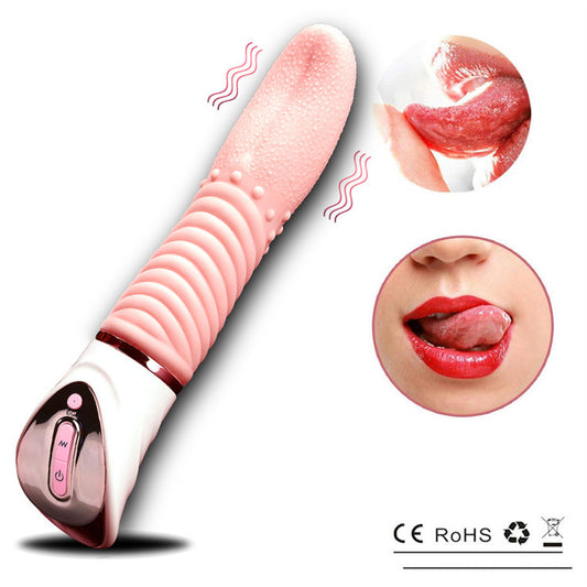 Tongue Licking Clitoral Vibrator - Realistic Clit Nipple Clamps Female Sex Toys