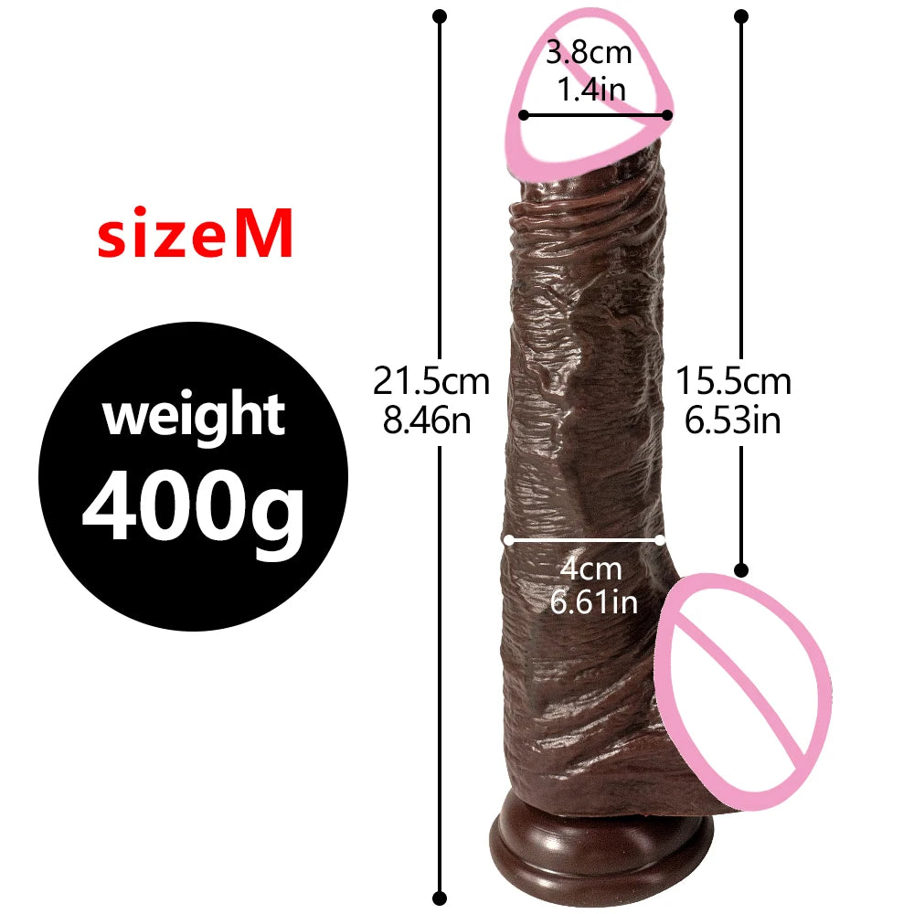Realistischer schwarzer Dildo, Sexspielzeug für Frauen – großer Analdildo aus Silikon, G-Punkt-Prostata-Massagegerät