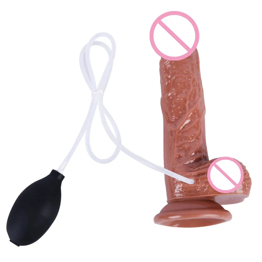 Penis Squirting Dildo Butt Plug - Realistic Dildos Strapon Ejaculating Female Sex Toys