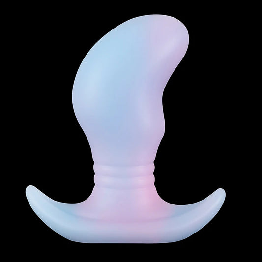 Leuchtender Silikon-Buttplug – farbenfrohes, weiches Analdildo-Sexspielzeug für Frauen und Männer