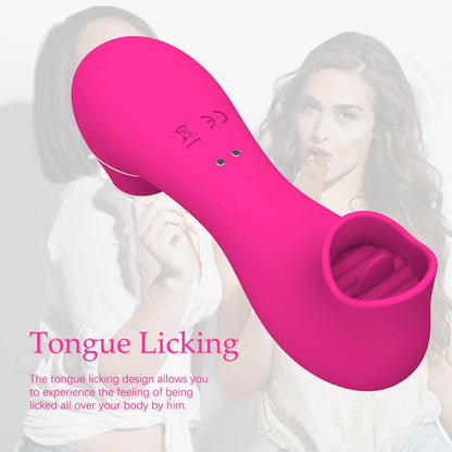 Sucking Vibrator - Tongue Licking Oral Sex Toys for Women Nipple Clamps Clitoral Stimulation