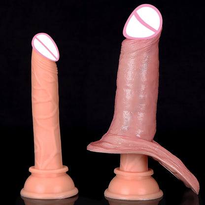 Realistic Cock Sleeve Mals Sex Toys - Lifelike Large Big Girth Silicone Penis Enlarger