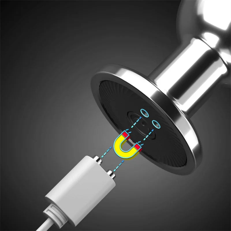 Remote Control Metal Anal Dildo - Stainless Steel Vibrating Butt Plug Anal Toys