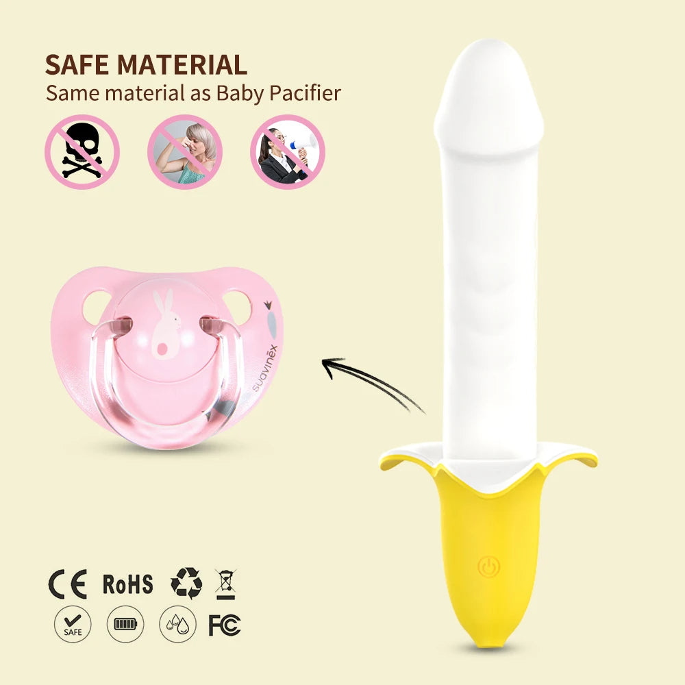 Schub-Didlo-Vibrator – handgehaltenes Bananen-G-Punkt-Prostata-Massagegerät