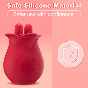Pinces à clitoris Rose pour femmes, vibrateur à double langue, serrage du mamelon, jouets sexuels féminins