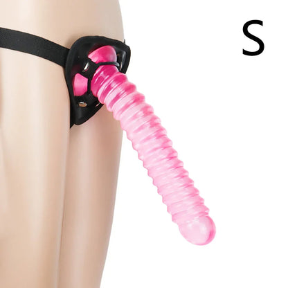 Strap On Pink Dildo Anal Plug - Silicone Anal Dildo Couple Sex Toys for Lesbian
