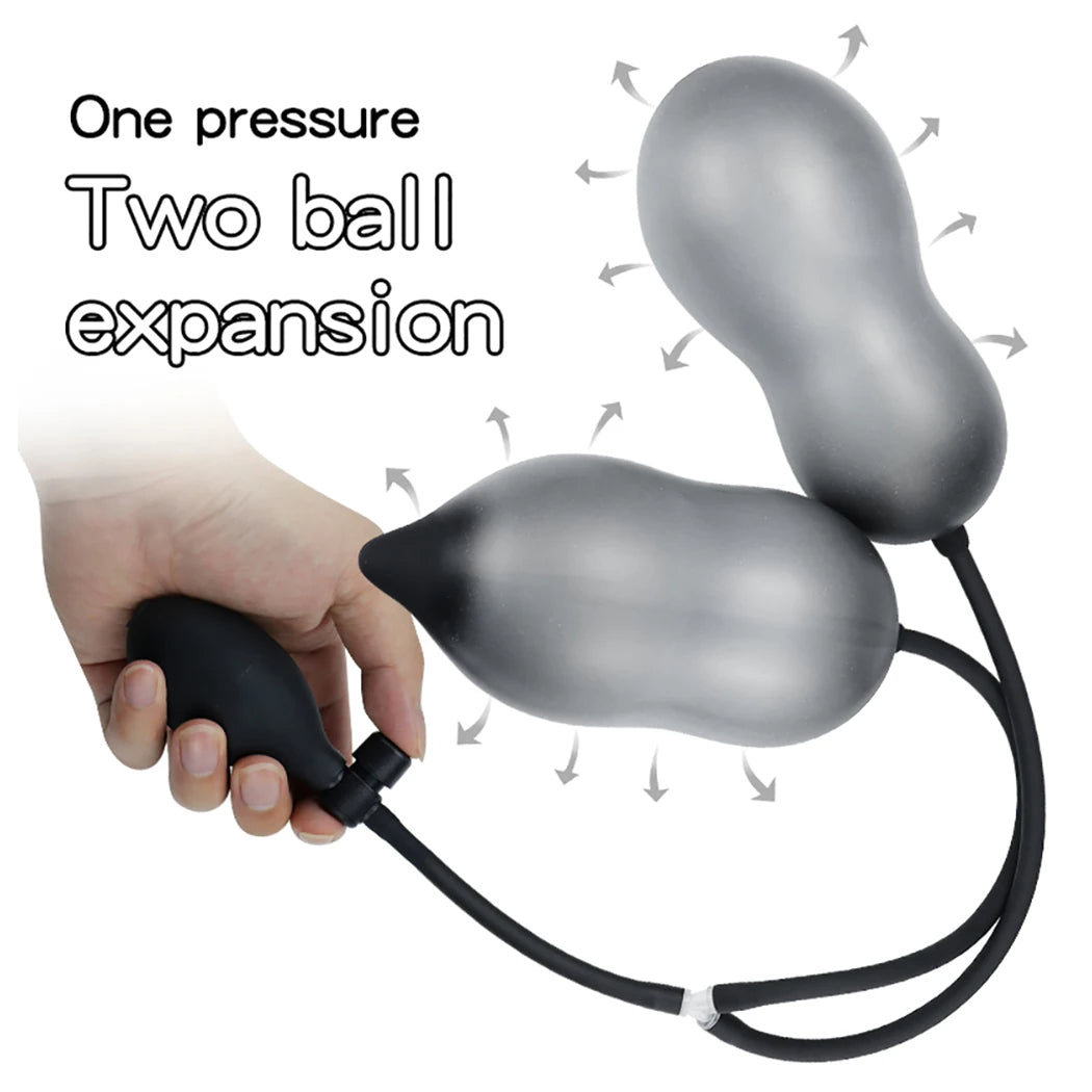 Doppelter aufblasbarer Analplug – exotische Dual-Anal-Erweiterung, G-Punkt, Prostata-Massage, Melken